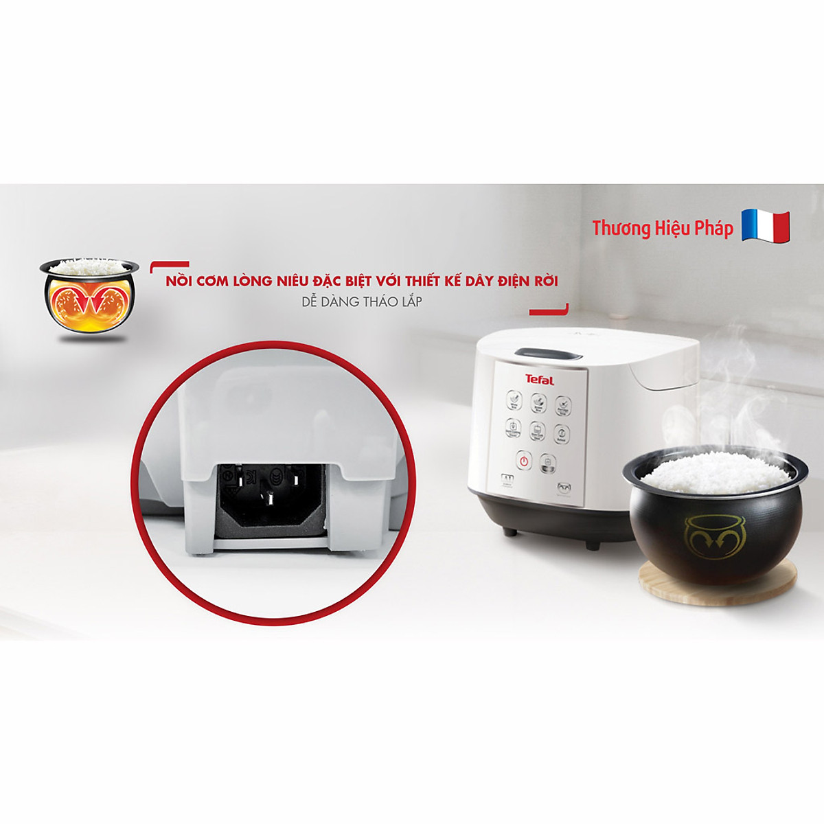 Nồi cơm điện từ Tefal RK732168 1.8L - 750W - Hàng chính hãng