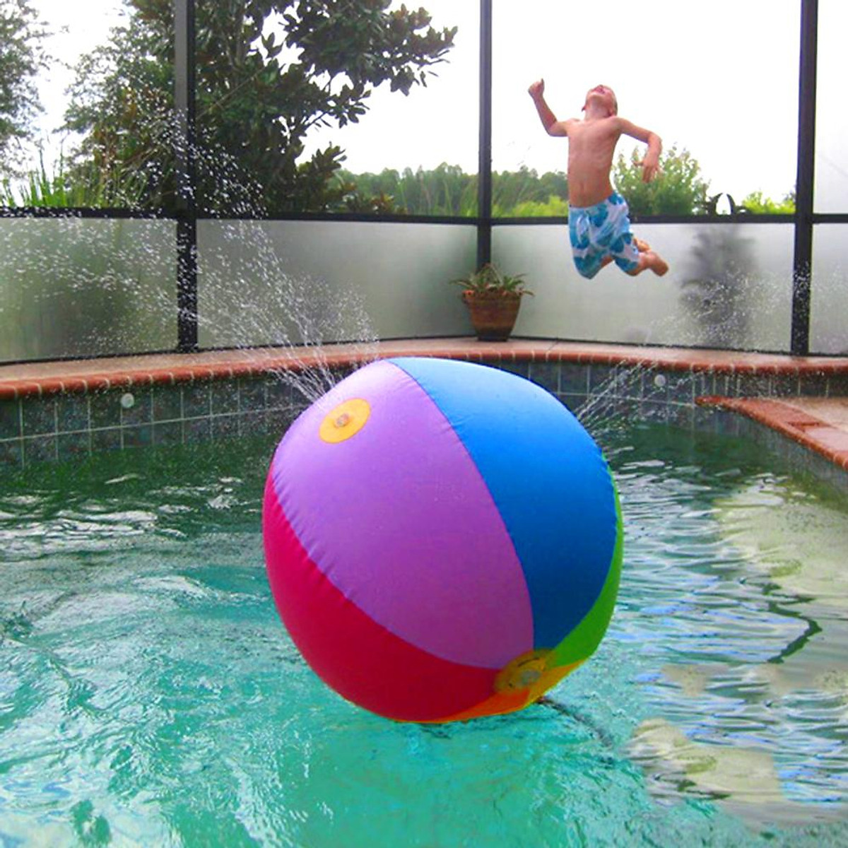 Beach Ball Sprinkler Splash and Spray Beach Ball Inflatable Sprinkler