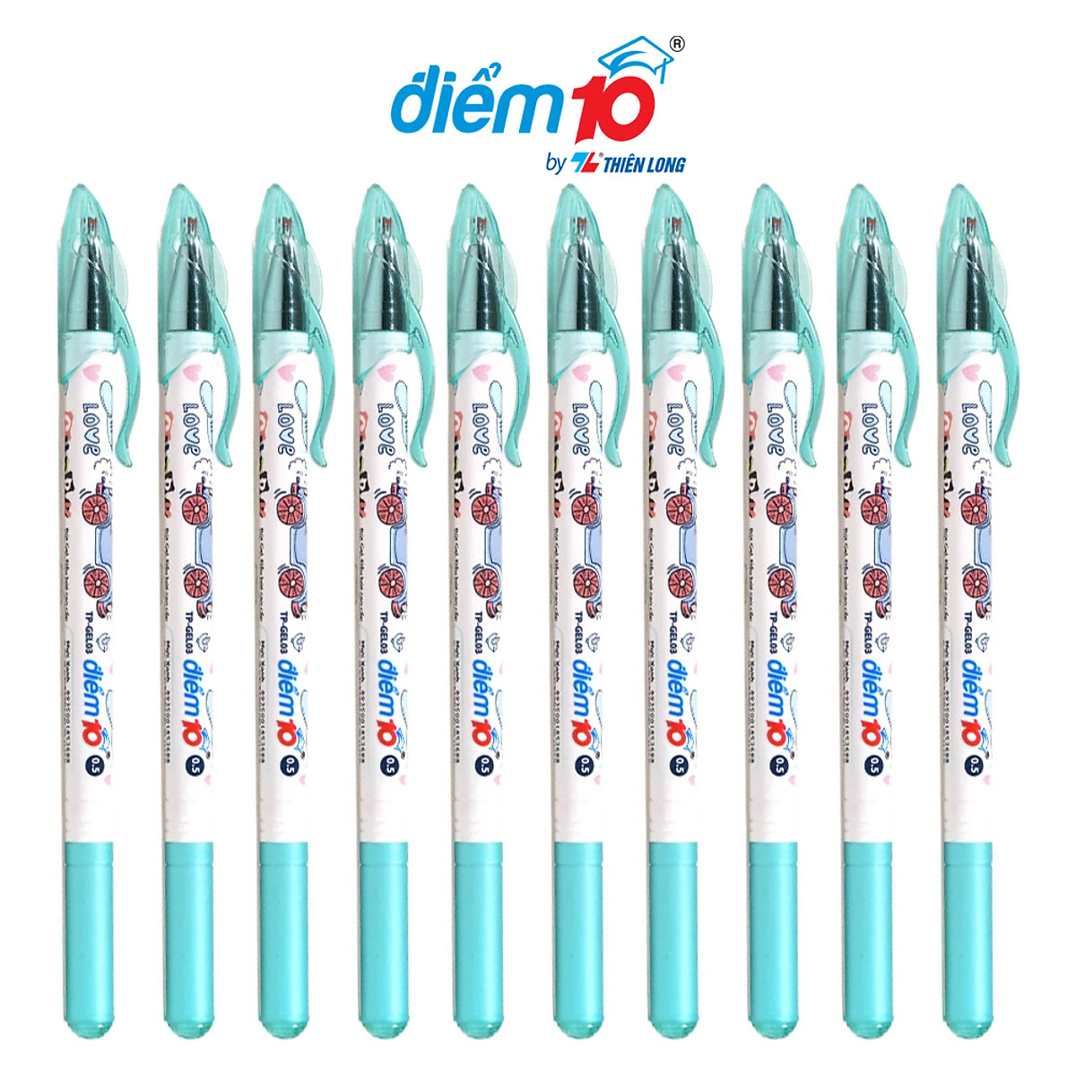 Bộ 10 Bút Gel Điểm 10 TP-GEL03
