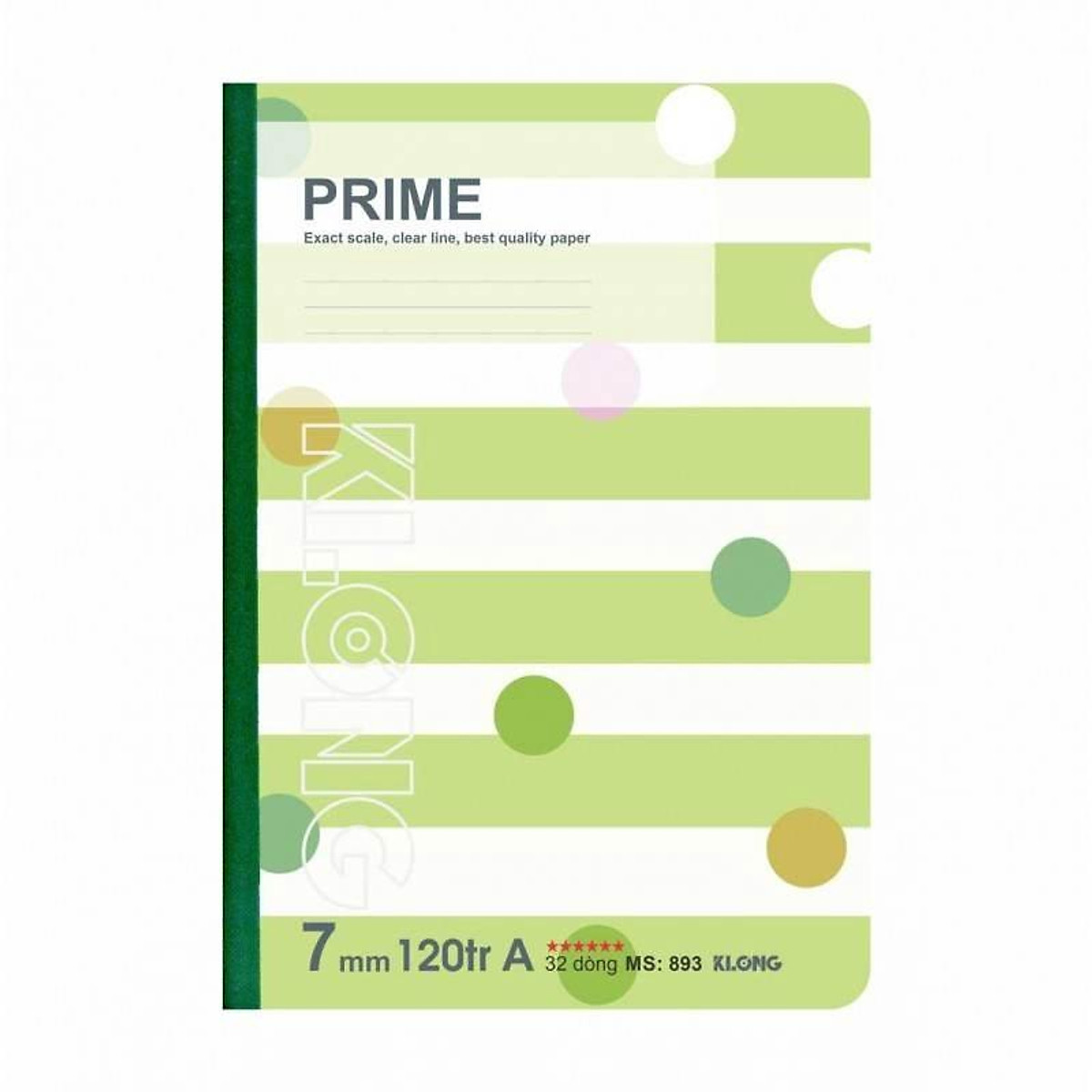 Vở kẻ ngang may dán gáy Prime KLONG B5 120 trang 70/76; MS: 893