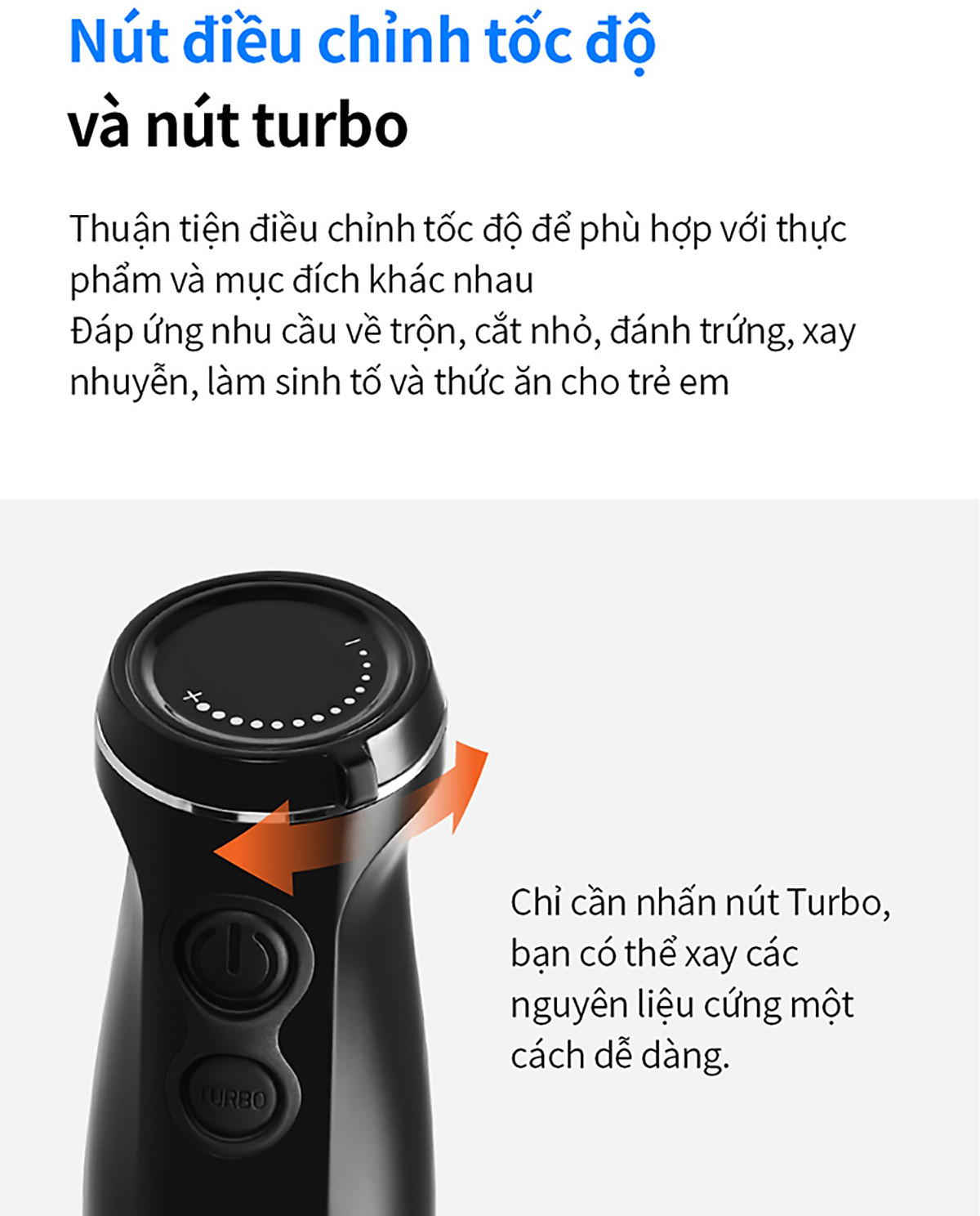 Máy xay cầm tay LocknLock - Hand Blender EJM559BLK (1000W) - Màu đen - Hàng chính hãng