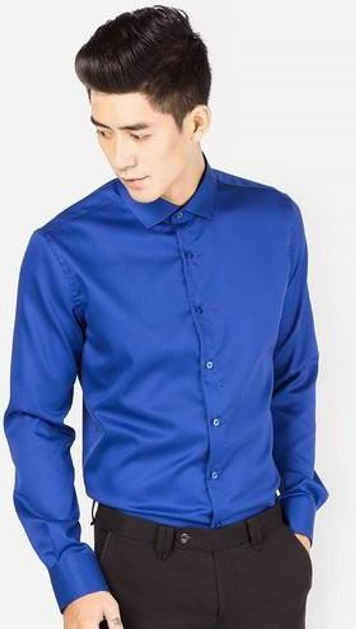 Áo sơmi nam tay ngắn cổ lãnh tụ linen caro xanh cam  Jadiny