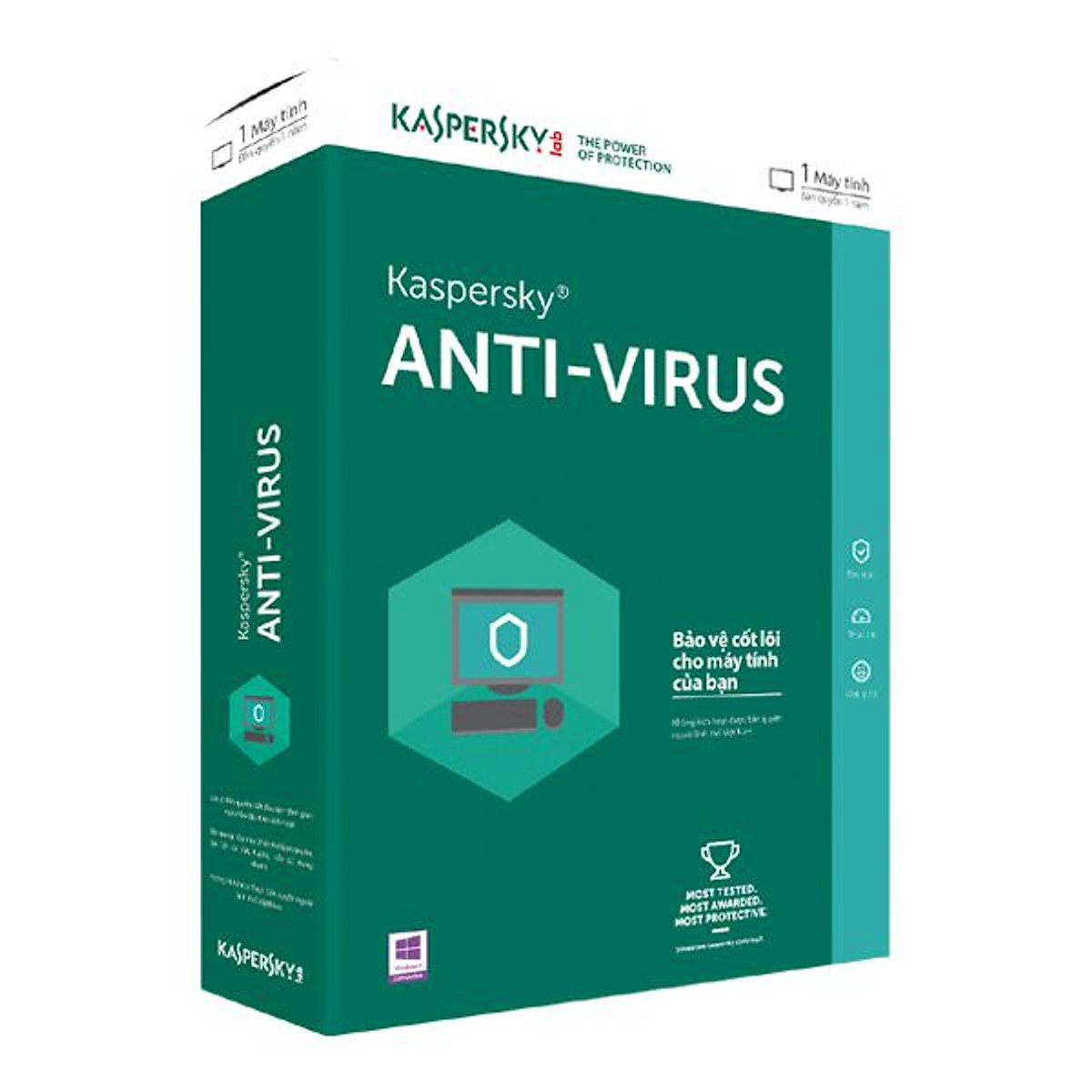  Phần mềm Kaspersky Antivirus cho 1 máy tính/ Năm (Chính Hãng)