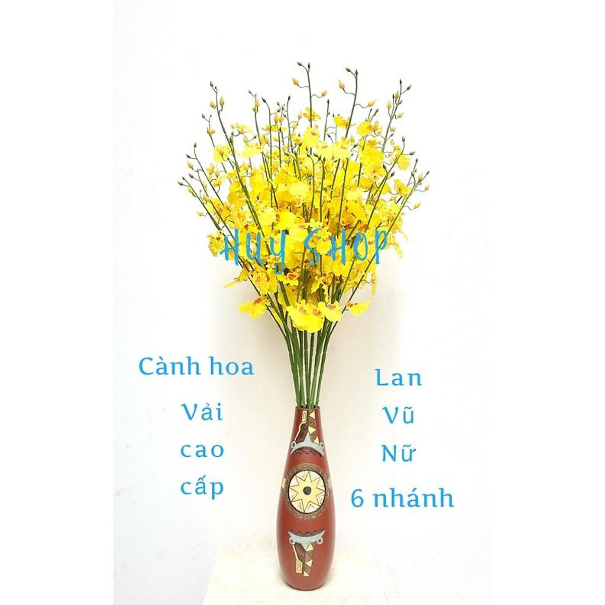 Mua Hoa giả trang trí - Cành Hoa LAN VŨ NỮ 6 Nhánh (65cm) vải cao ...