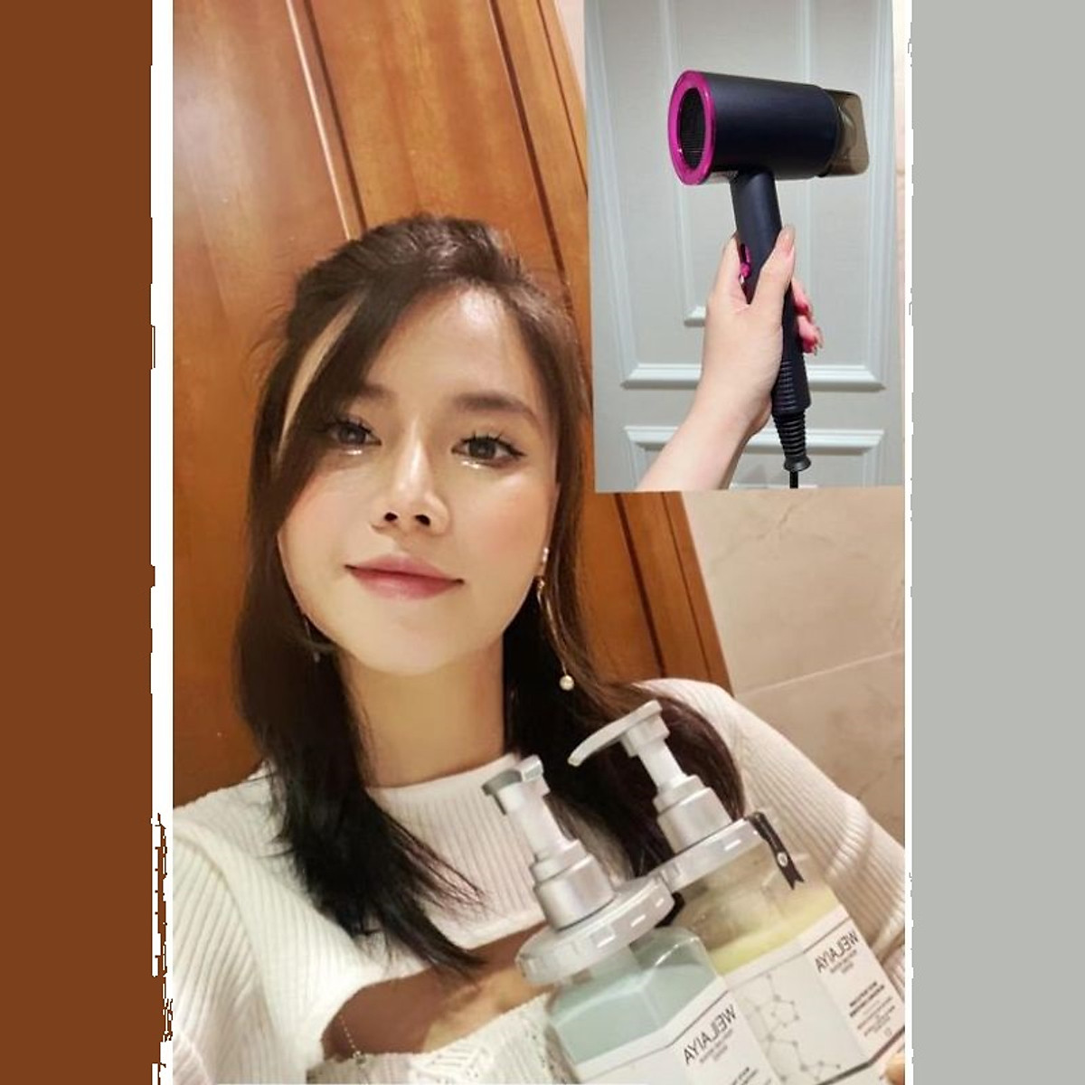 Máy sấy tóc Weilaiya -  tốc độ cao sấy nhanh khô, nhiệt độ thông minh đảm bảo độ bóng ẩm của tóc