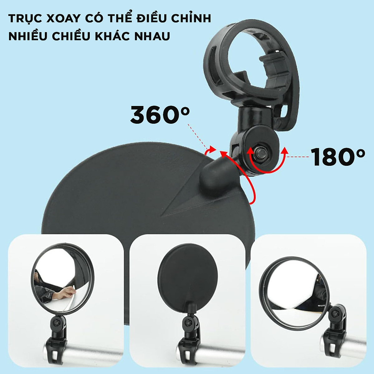 Gương Kính Chiếu Hậu Tháo Rời Dành Cho Xe Đạp Kính Lồi 8 Cm Cleacco Boro Sport