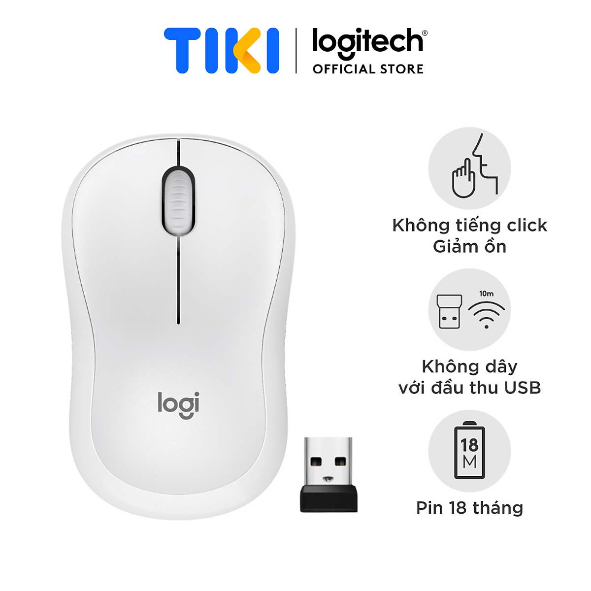 Chuột Không Dây Logitech M220 Silent Plus - Hàng Chính Hãng
