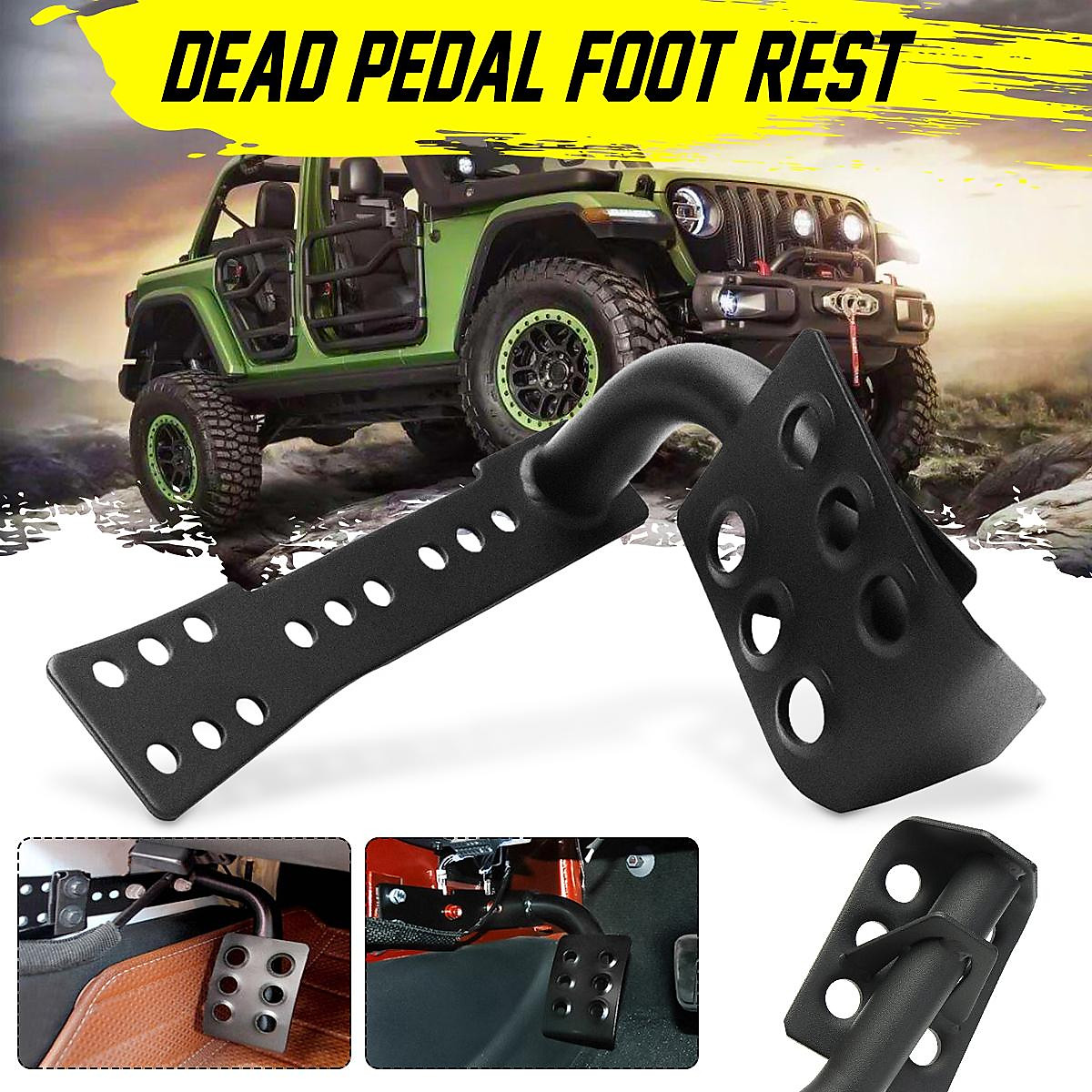 Mua Black Metal Dead Pedal Pad Left Foot Rest Kick Panel For Jeep Wrangler  JK