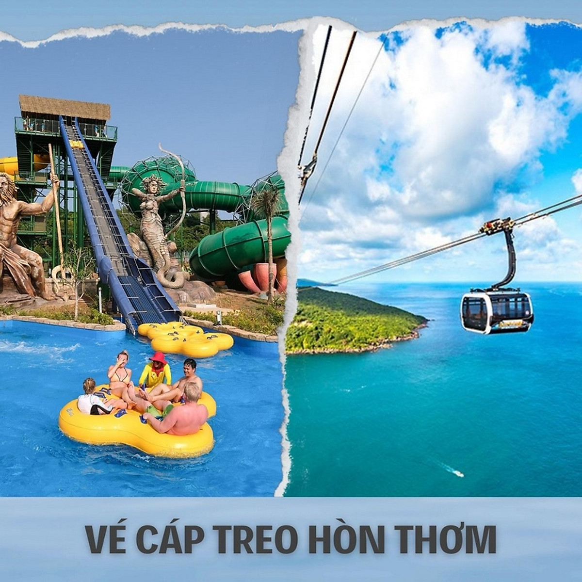 2023] Vé Cáp Treo Hòn Thơm Phú Quốc 2 Chiều, Công Viên Nước ...