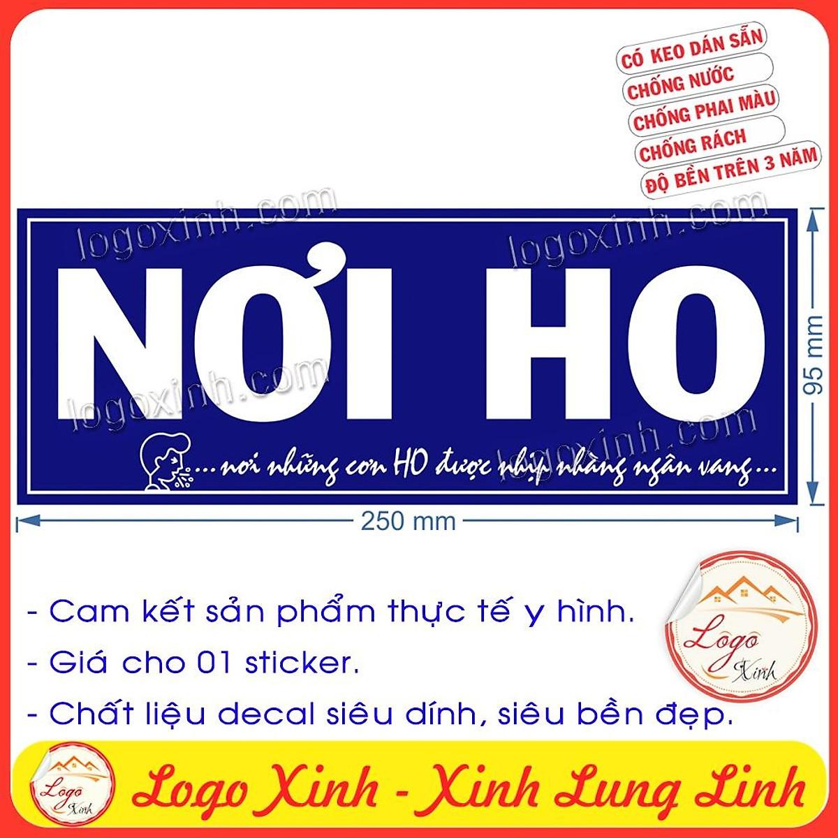 LOGO STICKER TEM DÁN TRANG TRÍ THÔNG BÁO VỊ TRÍ HO, NƠI HO, COUCH ...