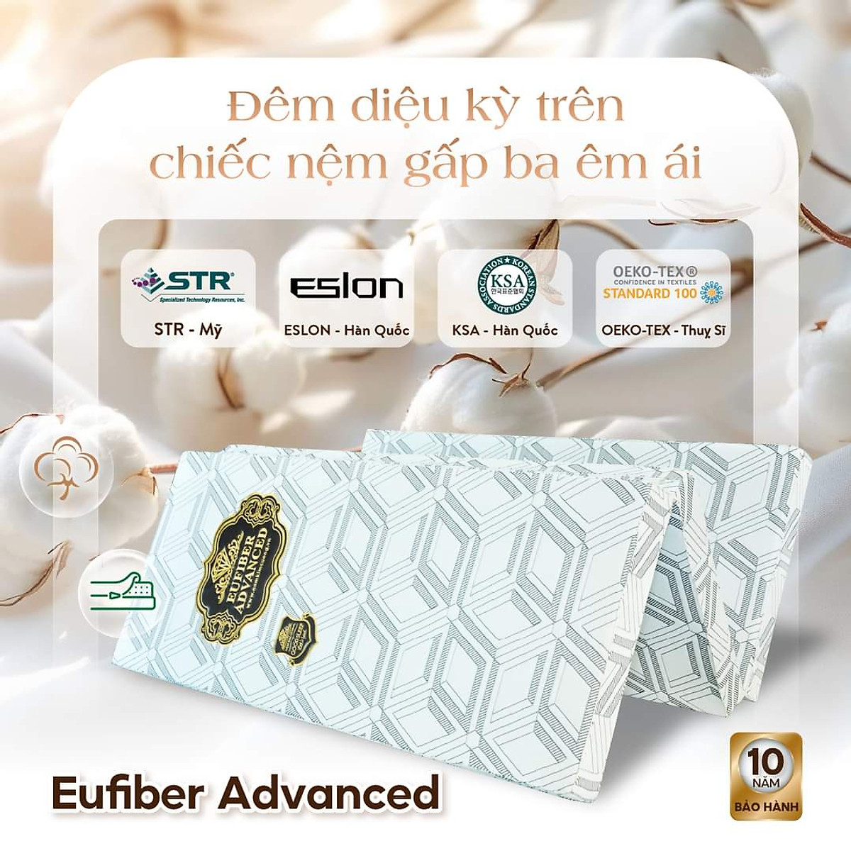 Nệm Cao Su Bông Kim Cương Eufiber Advanced