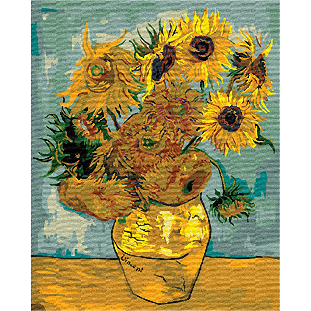 Mua Tranh Sơn Dầu Số Hóa Hoa Hướng Dương - Van Gogh 1890 (Phiên Bản Thứ Ba)