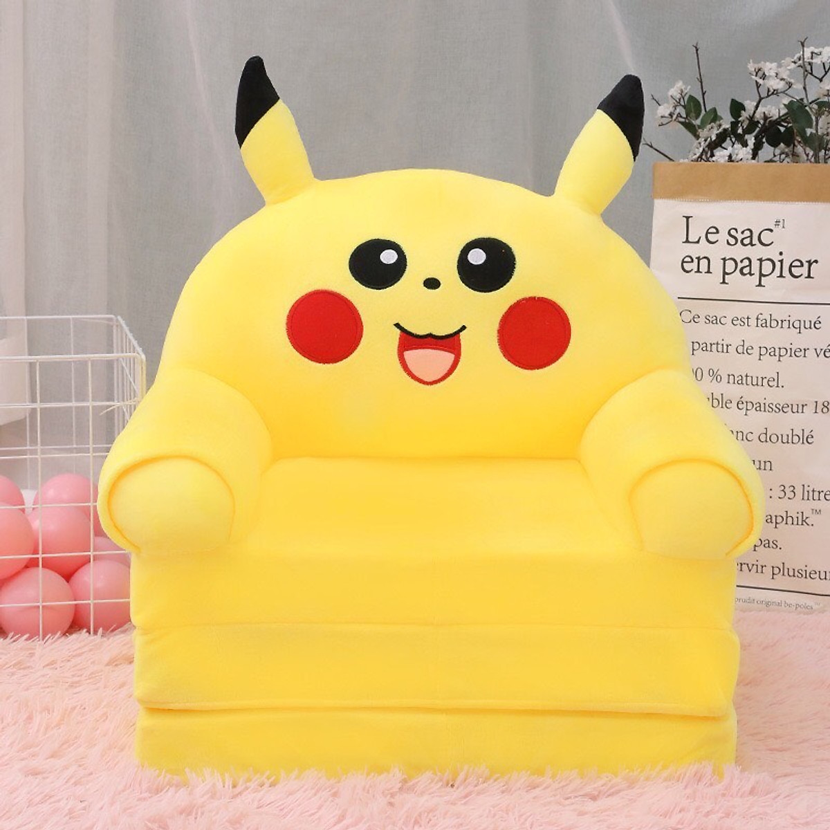 Ghế Lười Bông Cho Bé Hình Thú Pikachu - Ghế trẻ em