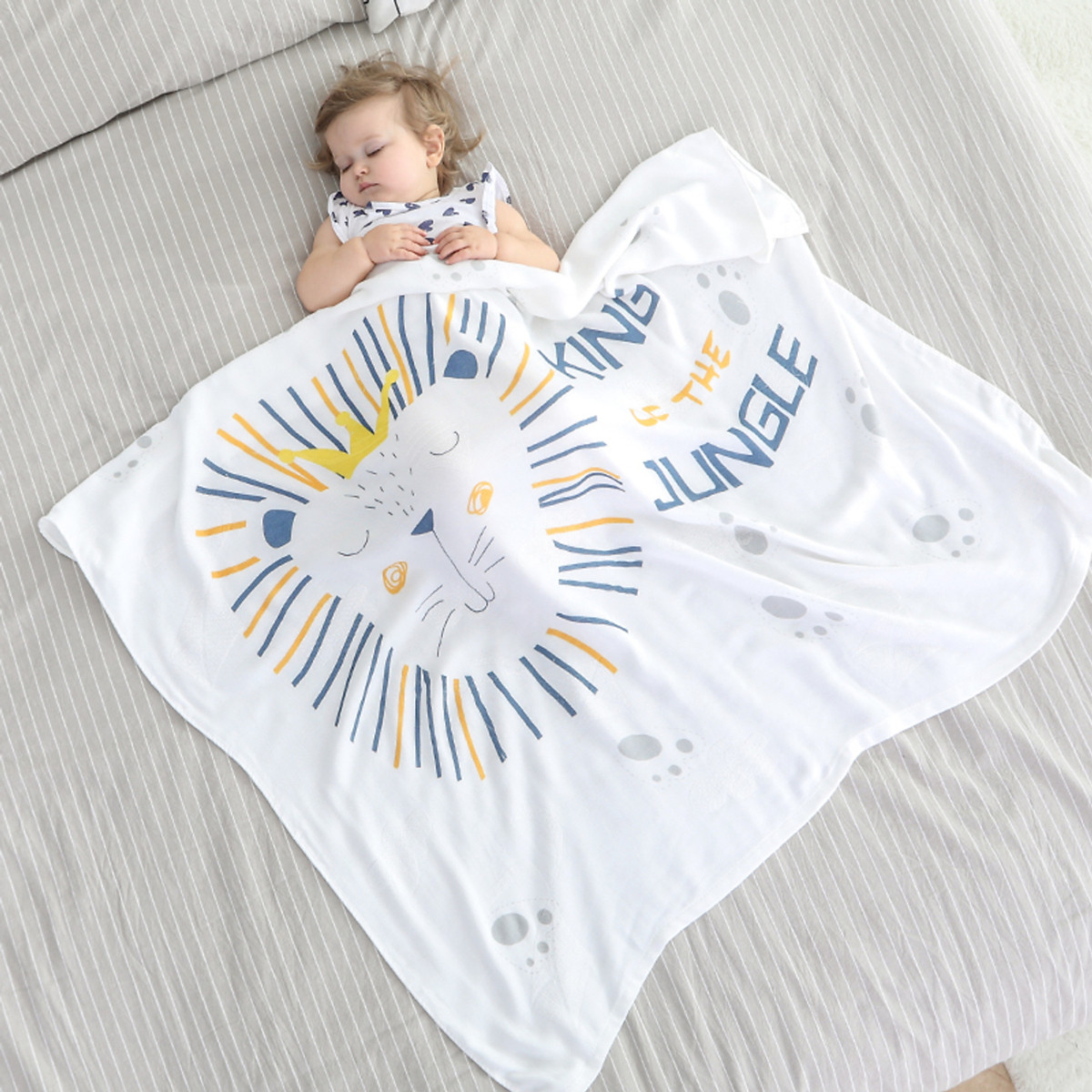 Chăn (mền) đũi cho bé từ sơ sinh đến tiểu học chất liệu sợi tre thiên nhiên và sợi Cotton, loại siêu mềm mịn, KT: 110x110cm, Bamboo Home - hàng chính hãng BBH05