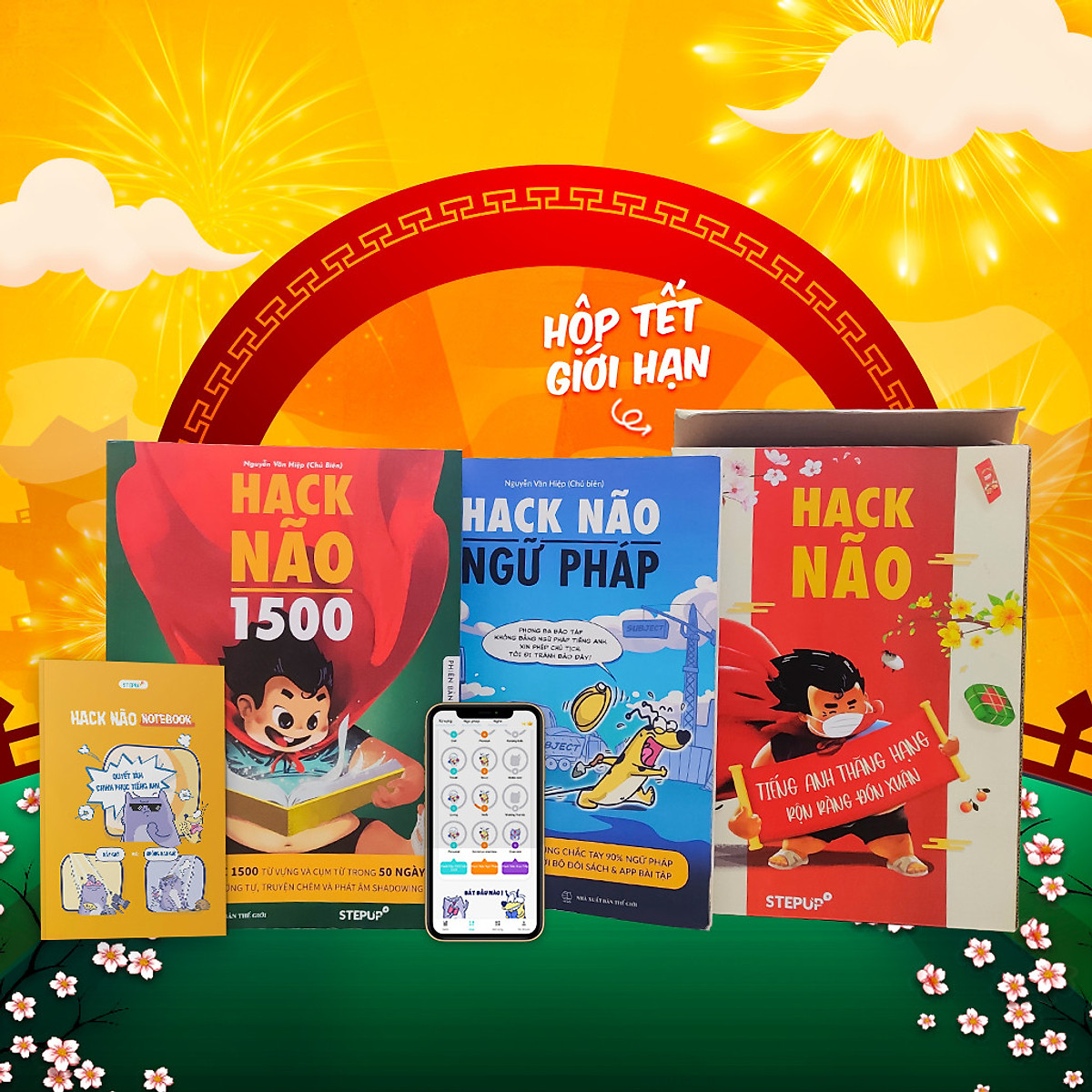 Hộp Sách Tết 2021 - Phiên Bản Giới Hạn] Combo 2 Sách Hack Não 1500 + Hack