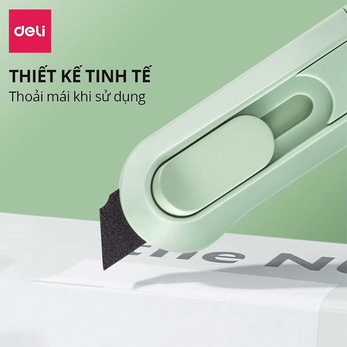 Dao Rọc Giấy Mini Deli Rọc Giấy Lưỡi SK5 Chống Gỉ Sắc Bén Lưỡi Dao Tự Thu Dao Rọc Giấy Unbox Học SInh Văn Phòng