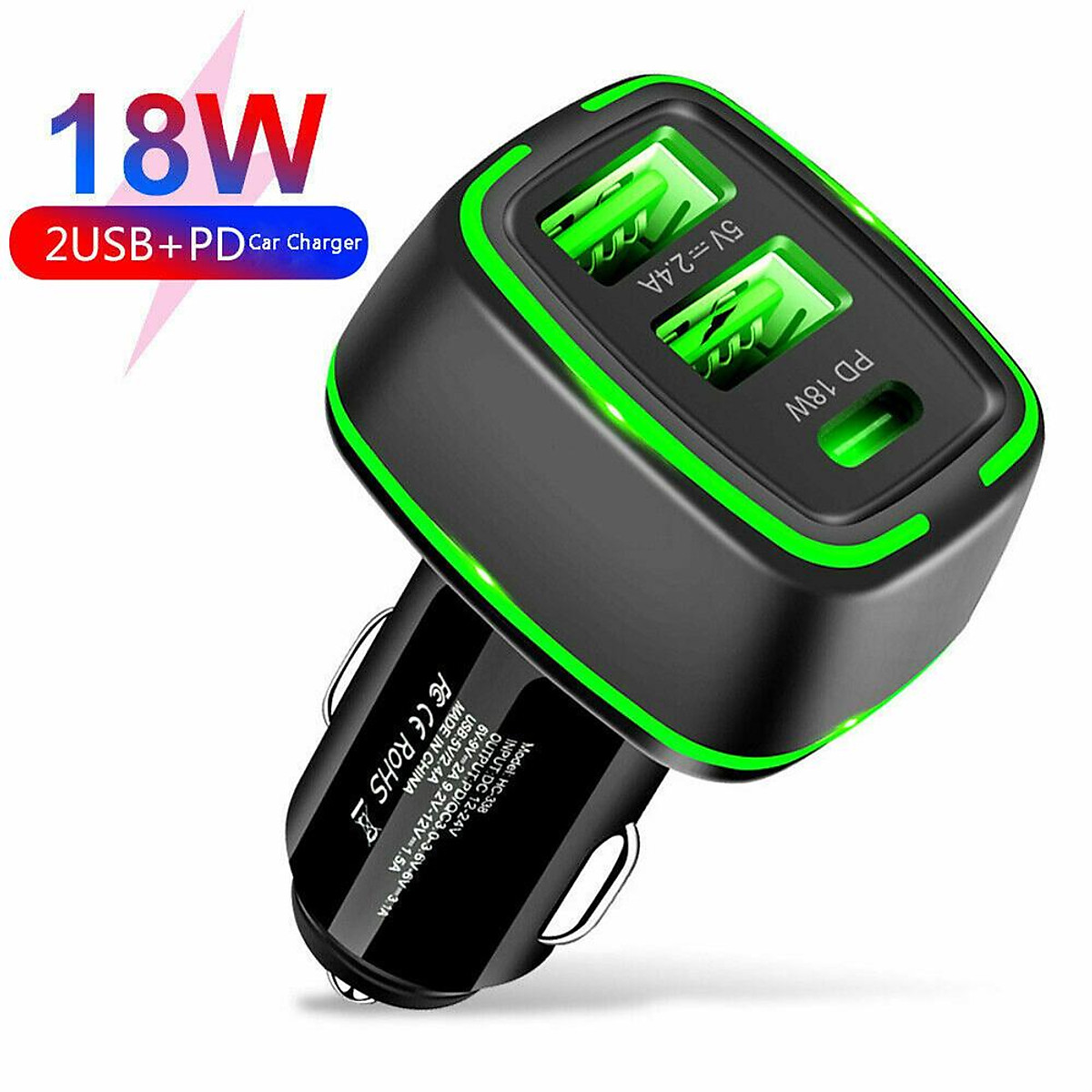 Mua 【COD】 3-in-1 +pd 18w Multi-device Car Charger Multi-function  Constant Temperature Fast Charging Upgraded Chip Type-c Usb Charger - black  tại contessa563