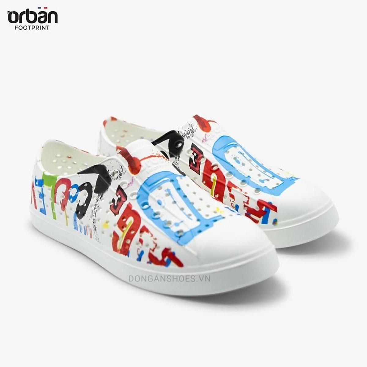 Giày nhựa lỗ Urban Graphics nam nữ đi mưa đi biển-Chất liệu nhựa Eva siêu nhẹ - Paint Flakes
