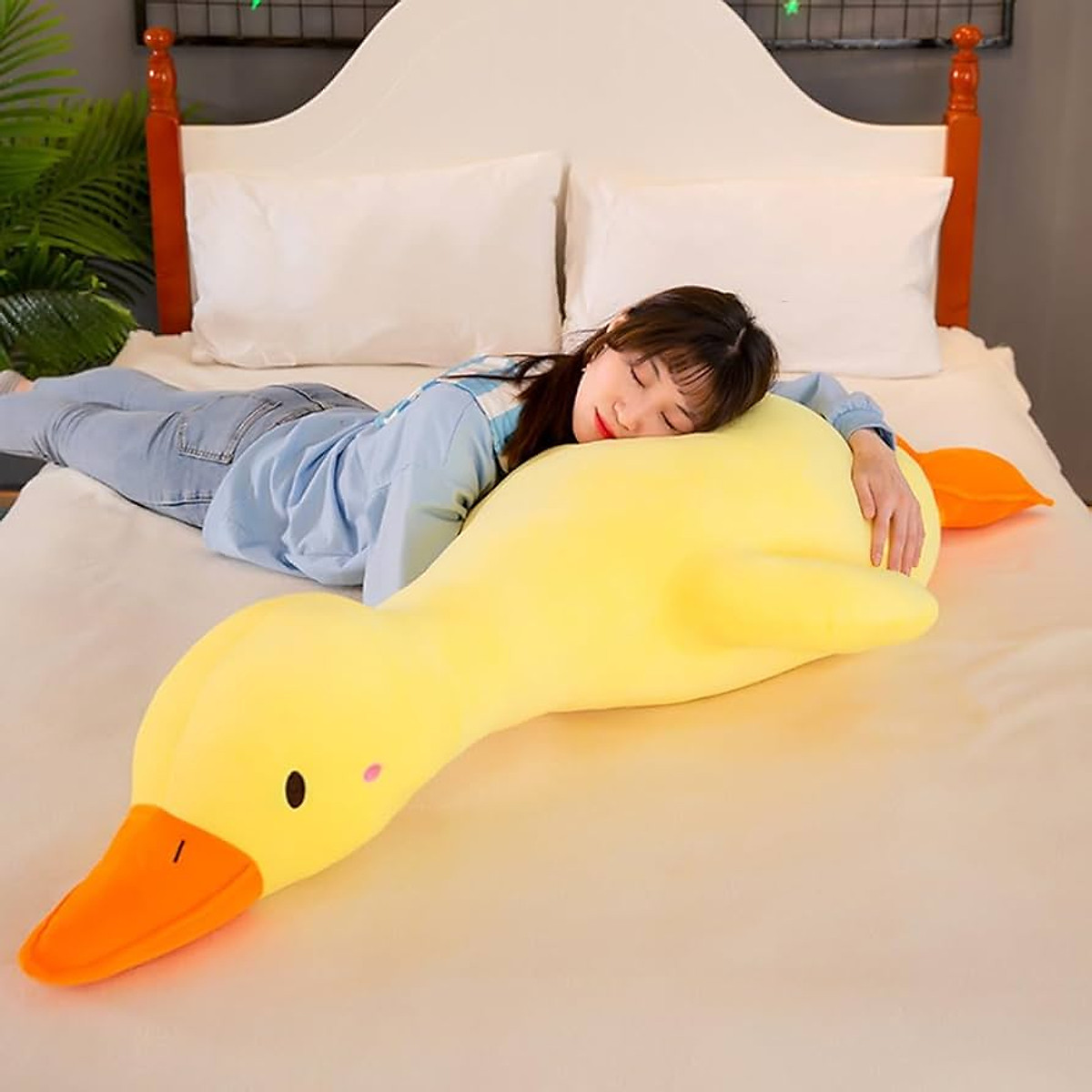 Thú nhồi bông vịt trầm cảm vàng dễ thương - Size từ 70cm đến 1m6 - Quà tặng gấu bông vịt vàng cute.