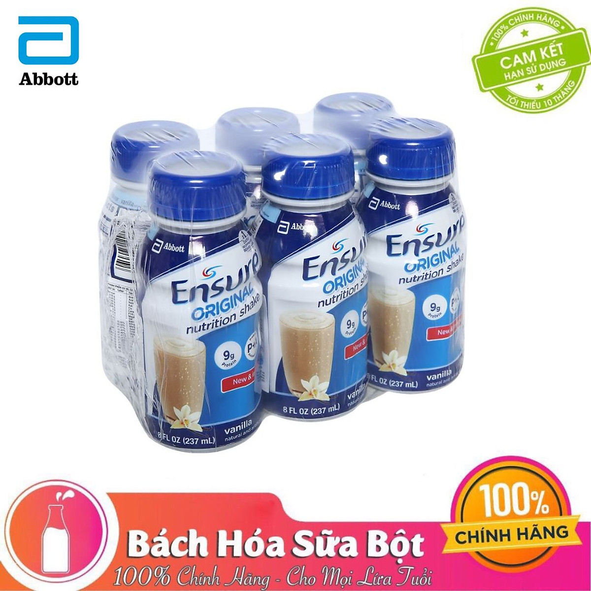 Combo 6 Chai Sữa Nước Abbott Ensure Liquid Vanilla 237ml