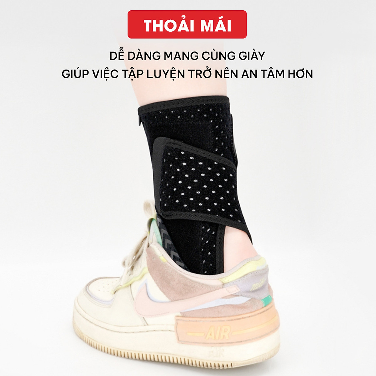 Băng quấn cổ chân có thanh nẹp cố định, bảo vệ mắt cá chân, cố định cổ chân chính hãng GoodFit GF618A
