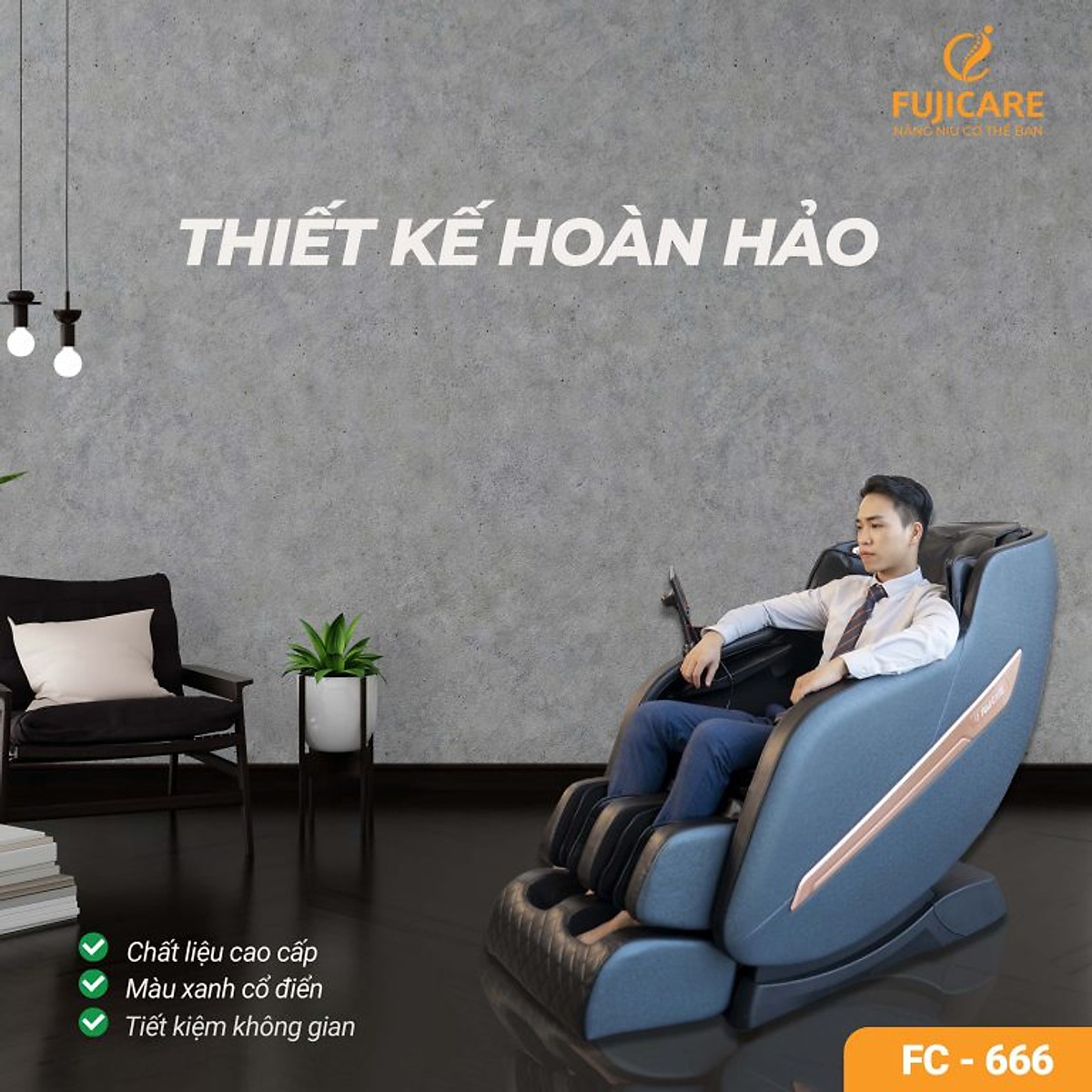 Mua Ghế Massage toàn thân FC-666 - Đen trắng tại Ghế Massage toàn thân  Fujicare