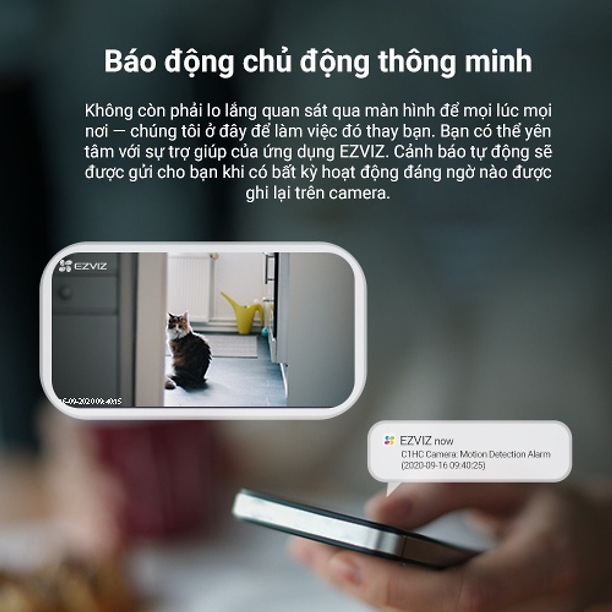 Camera Wi-fi EZVIZ H1C/C1HC Trong Nhà, FHD 1080P, Góc Rộng Cố Định, Đàm Thoại Hai Chiều, Nén Video H265 - Hàng Chính Hãng