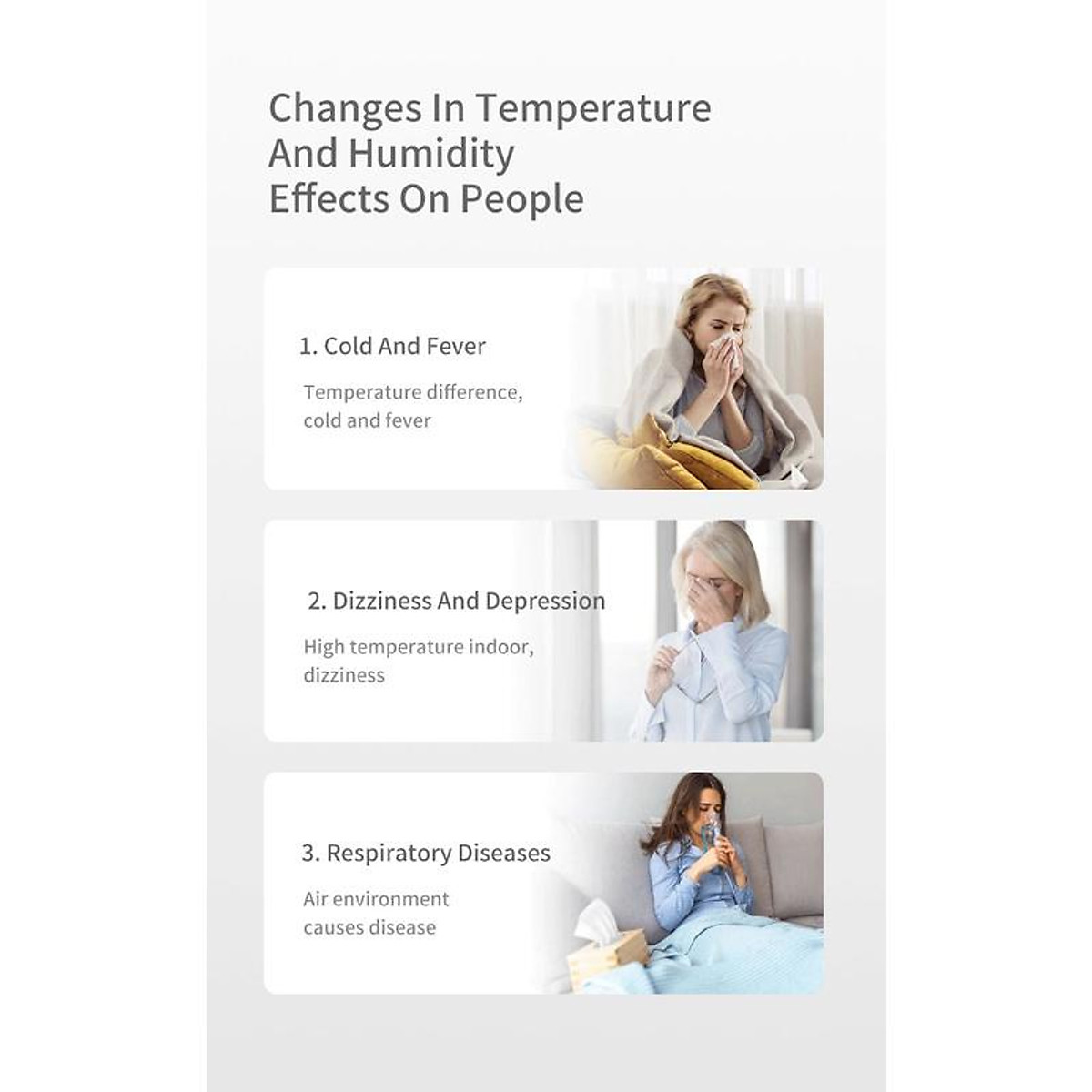 Đồng Hồ Nhiệt Kế Xiaomi Duka Atuman TH1 Màn Hình Lớn 2.8 '' Có Giá Đỡ Tiện Dụng Cho Gia Đình