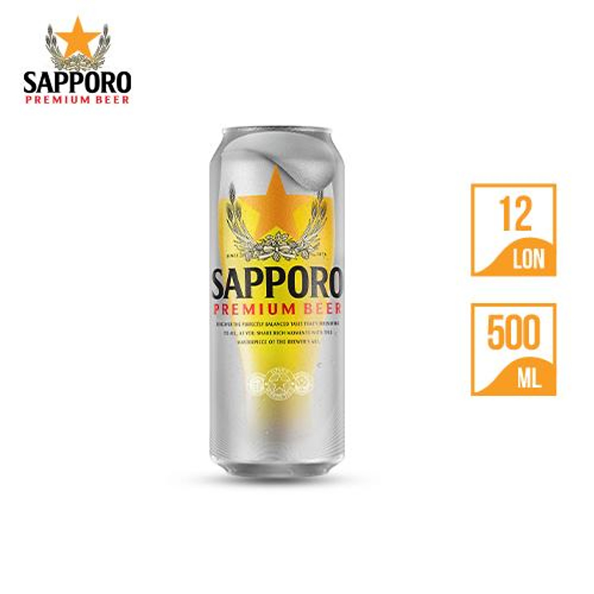 Thùng Bia Sapporo Premium - 12 lon 500ml - Bia, cider