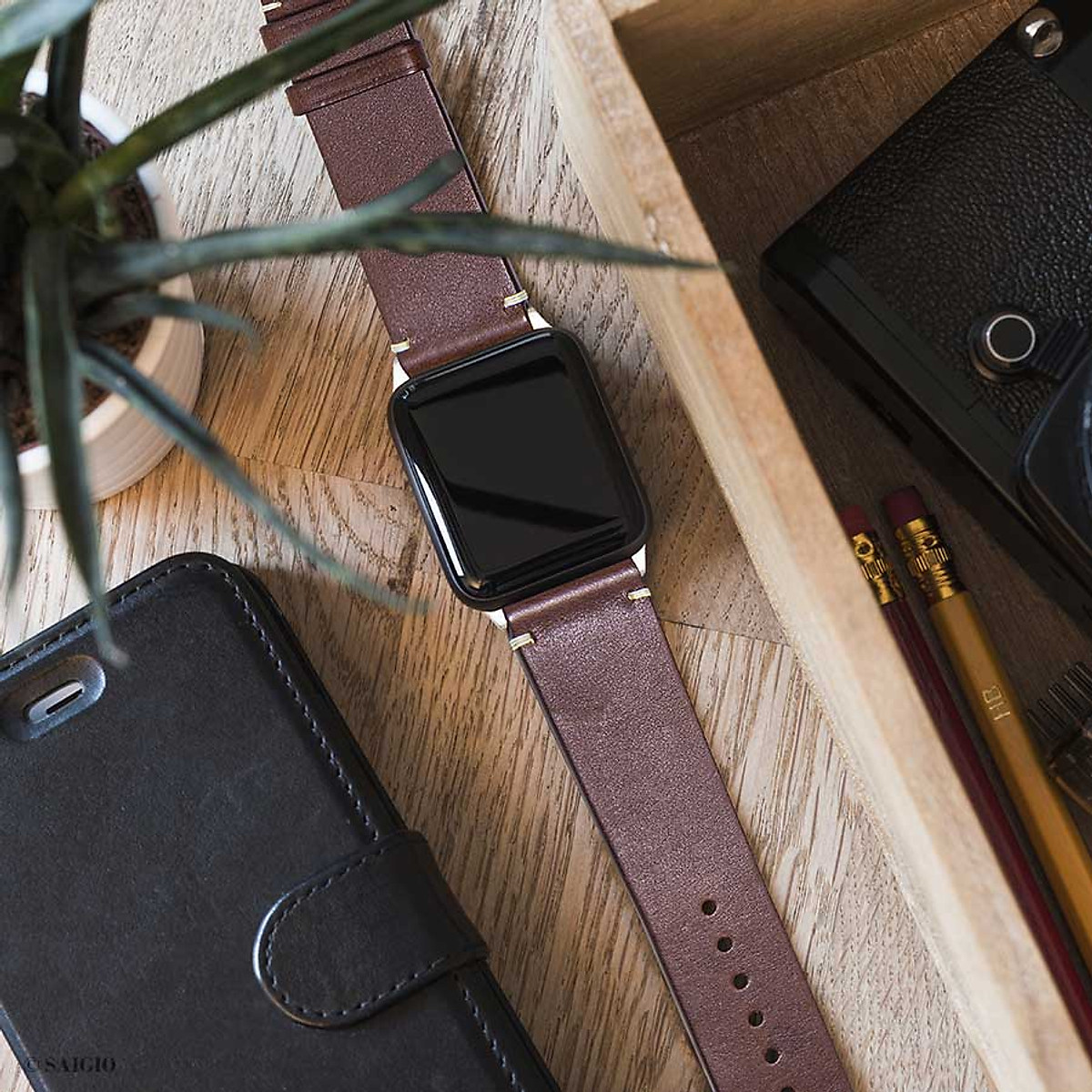 Dây Đeo Apple Watch 49mm 45mm 44mm 42mm, Chất Liệu Da Bò Cao Cấp, Phong Cách Vintage Hoài Cổ, Tương Thích Các Phiên Bản Series Ultra2/Ultra/SE2/SE/9/8/7/6/5/4/3/2/1