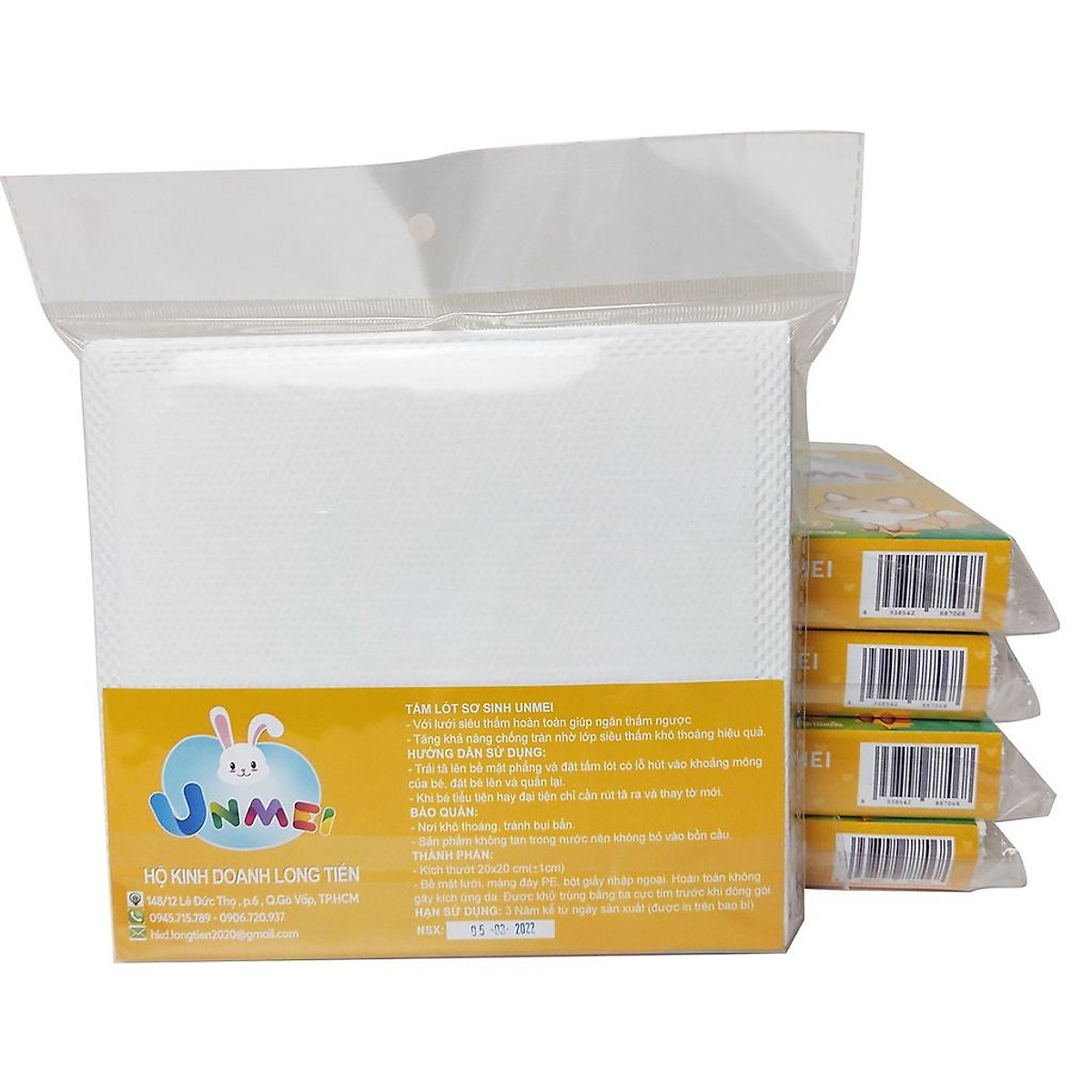 Lót Xu, Tấm Lót Phân Xu Chống Thấm Cho Bé Sơ Sinh UNMEI Dày Dặn, 3 Lớp Mềm Mại Bịch 30 Miếng, Chống Thấm Cực Tốt