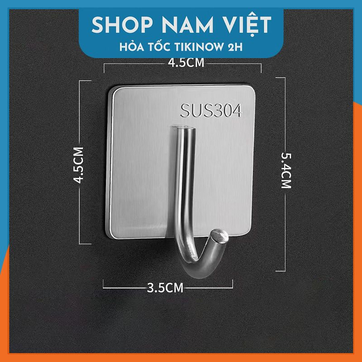 Móc Dán Inox Treo Đồ Nhà Tắm Tiện Lợi