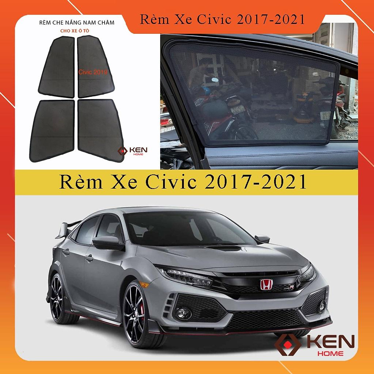 Đuôi gió thể thao có đèn Honda Civic 2017  Đồ chơi  Phụ kiện xe hơi