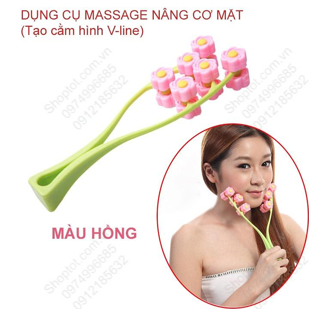 Dụng cụ massage mặt tạo hình cằm V-Line, massage tay, chân đa năng ...
