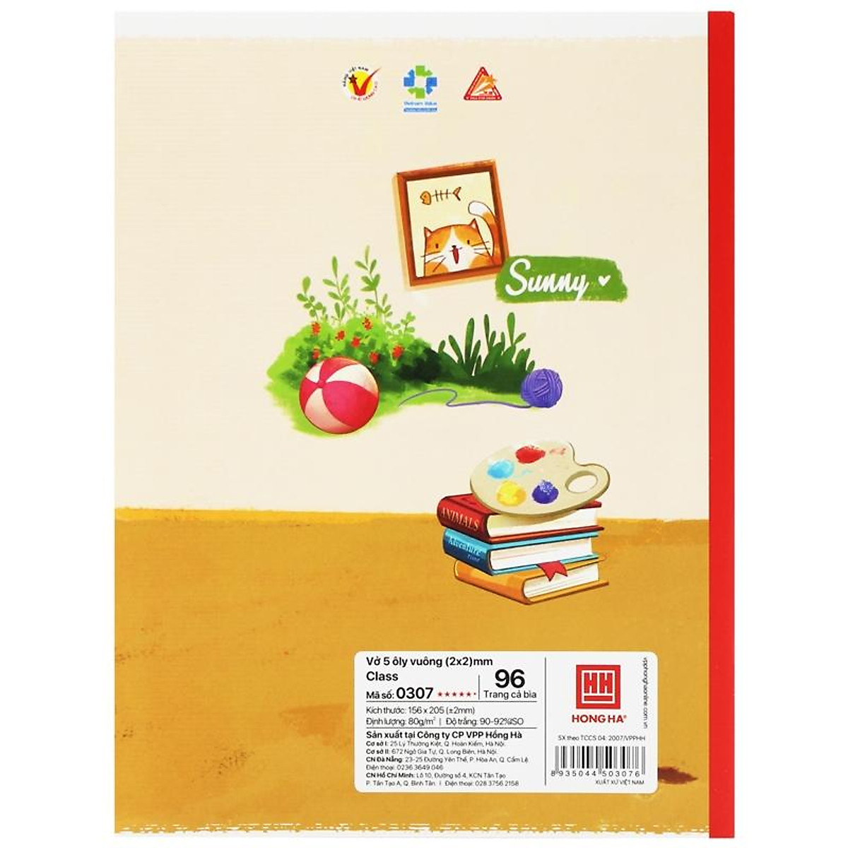 Vở 5 Ô Ly 96 Trang 80gsm Class Sunny - Hồng Hà 0307 (Mẫu Màu Giao Ngẫu Nhiên)