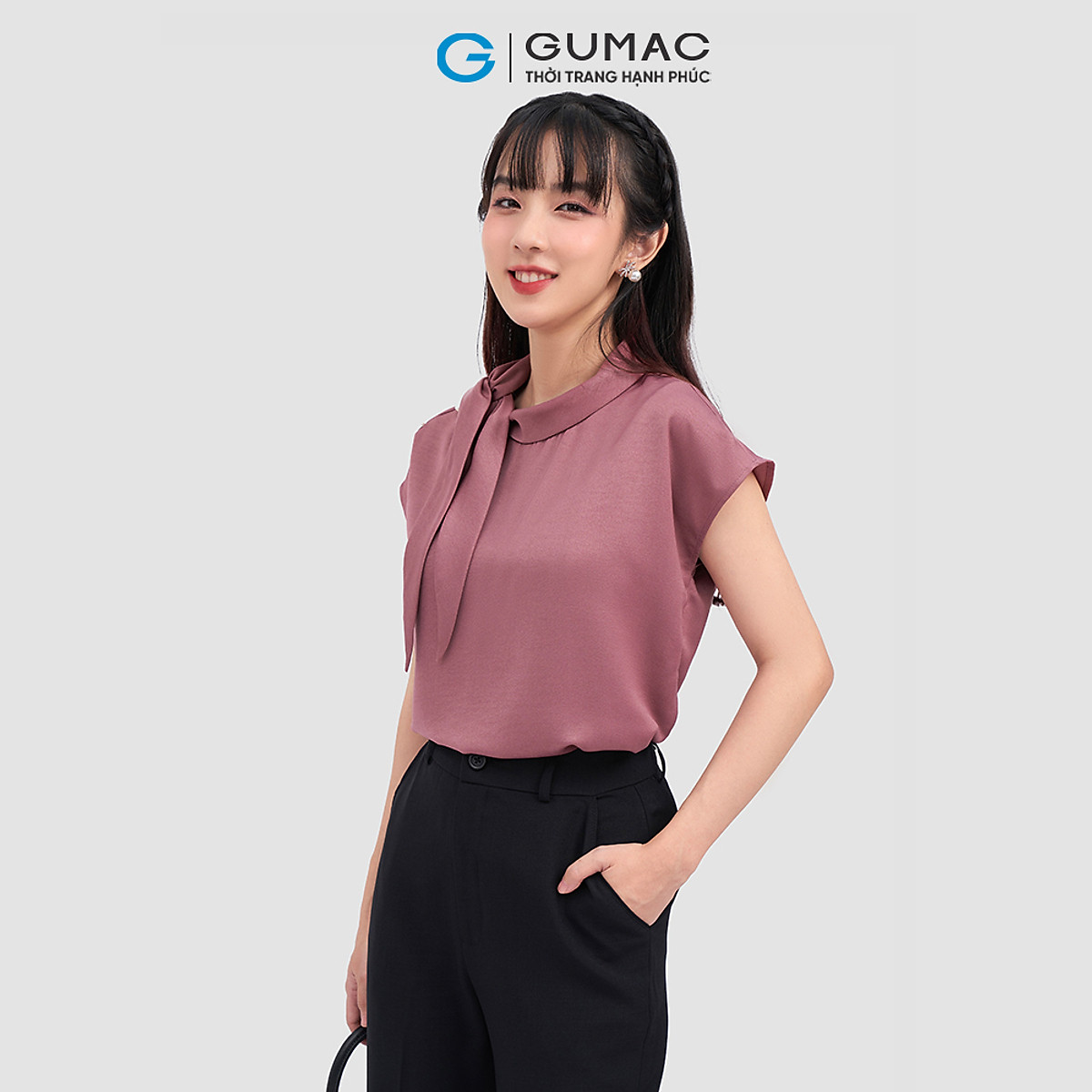Mua Áo kiểu GUMAC AC12031 nơ kiểu phối ngọc thanh lịch - TÍM - S tại GUMAC Official Store Mua Áo Kiểu Gumac Ac12031 Nơ Kiểu Phối Ngọc Thanh Lịch - Tím - S Tại Gumac Official Store