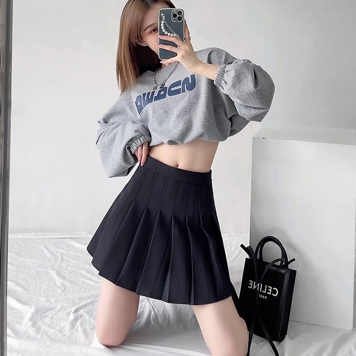 Chân váy A Xẻ Dáng Dài Hàn Quốc Vải Tuyết Mưa Rất Mê  Shopee Việt Nam