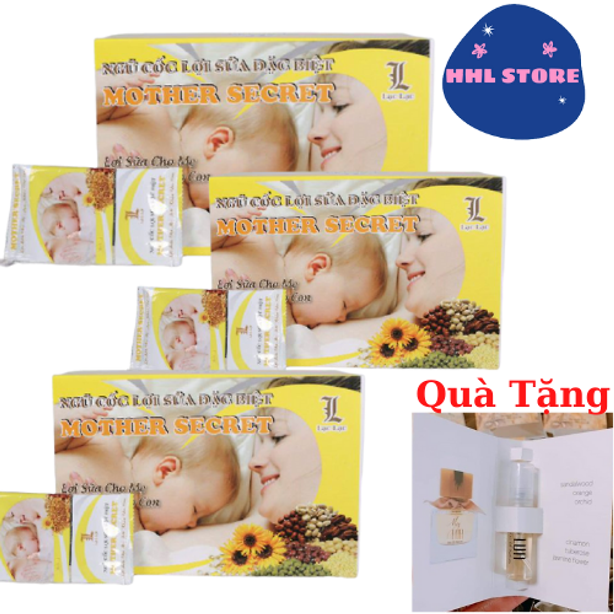 Combo 3 Hộp Ngũ cốc lợi sữa Mother'scret Lạc lạc dành cho mẹ Tặng mẫu Test nước hoa LUA