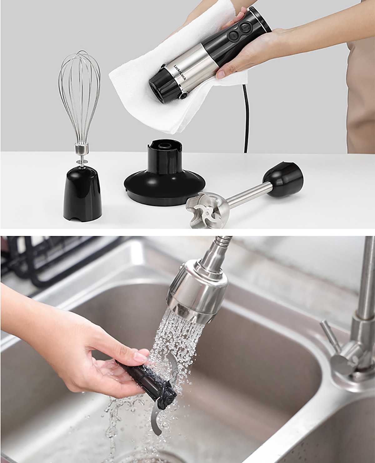 Máy xay cầm tay LocknLock - Hand Blender EJM559BLK (1000W) - Màu đen - Hàng chính hãng