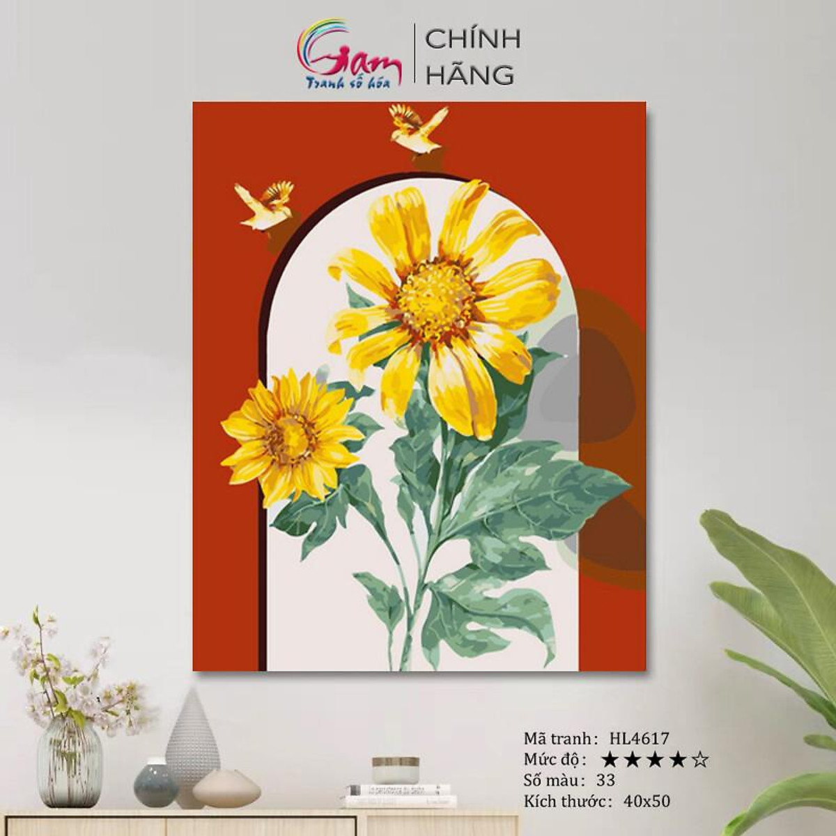 Tranh tô màu hoa hướng dương cho bé