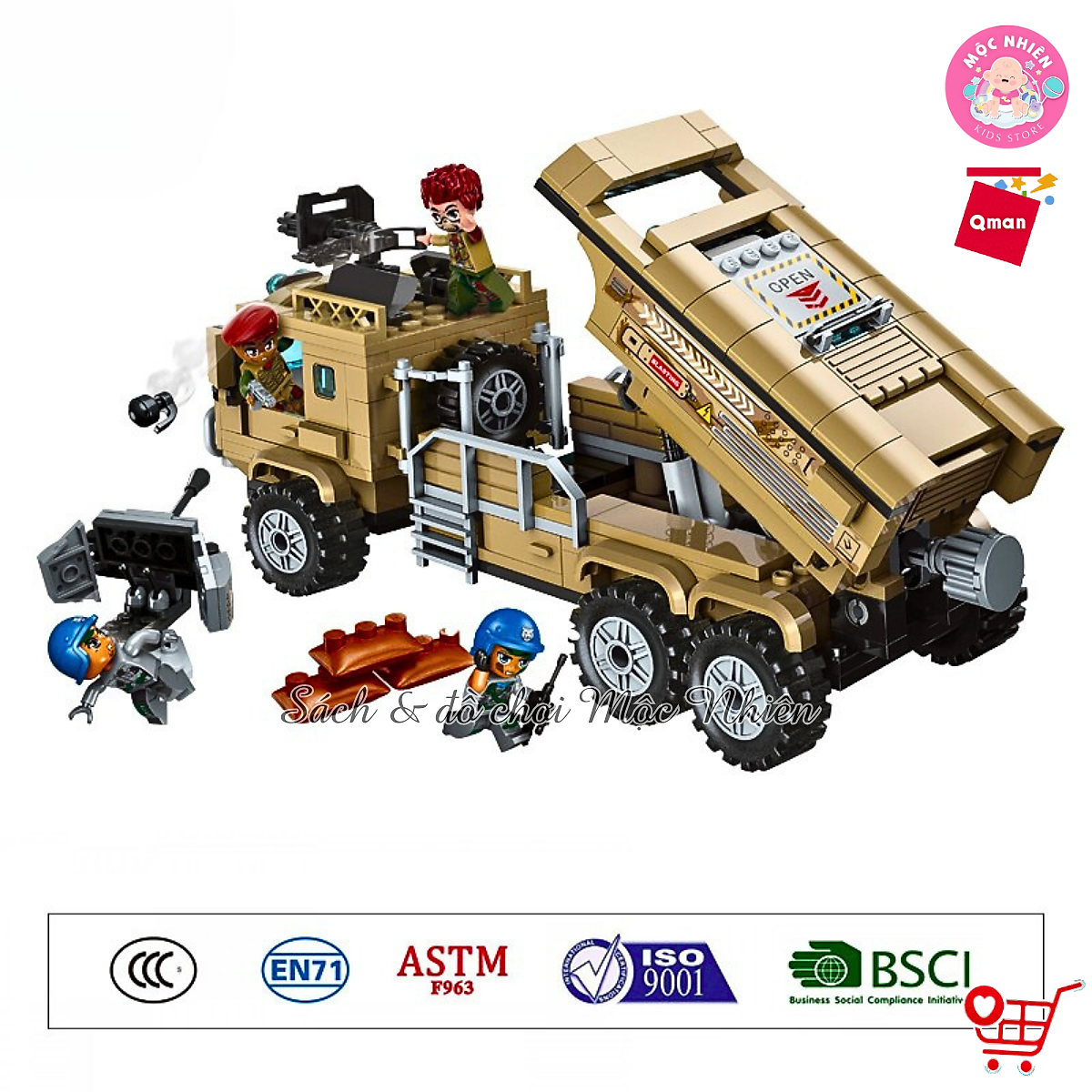 Đồ chơi lắp ráp xếp hình tên lửa chiến đấu Qman 1728 - Tên lửa đánh chặn (409 mảnh ghép) dành cho bé trai trên 6 tuổi