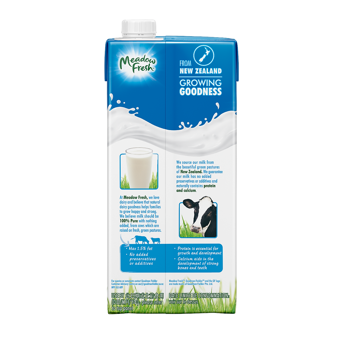 Thùng 12 hộp Sữa tươi tiệt trùng ít béo Meadow Fresh 1L