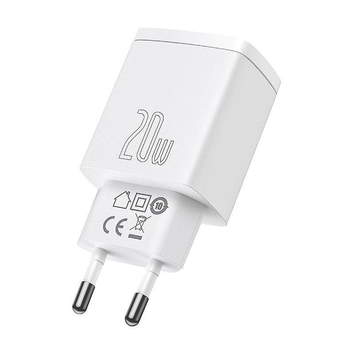 Cốc sạc nhanh siêu nhỏ gọn chân tròn Baseus Compact Quick Charger 20W (USB + Type C Dual Port, 20W PD/QC 3.0 Multi Quick Charge Support) dùng cho Samsung / Xiaomi/ Huawei/ OPPO / iPhone/iPad......Hàng chính hãng