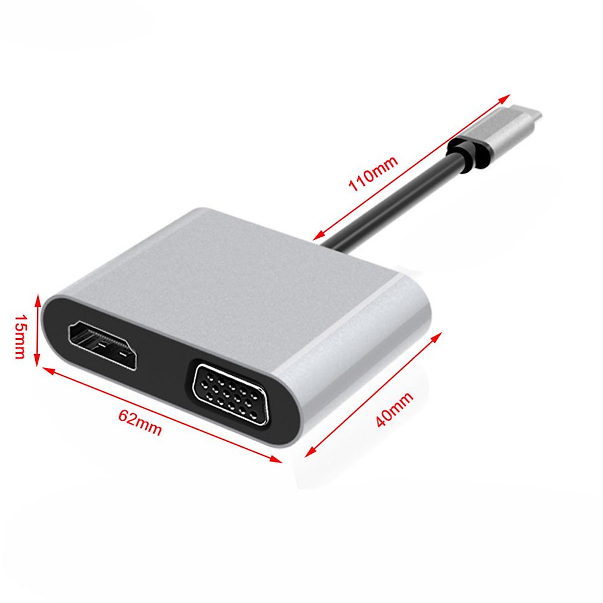Cáp chuyển Đổi USB Type-c ra 4 cổng HDMI/ VGA/ USB và cổng sạc hỗ trợ chế độ Dex - UHV41160 Hàng Chính Hãng