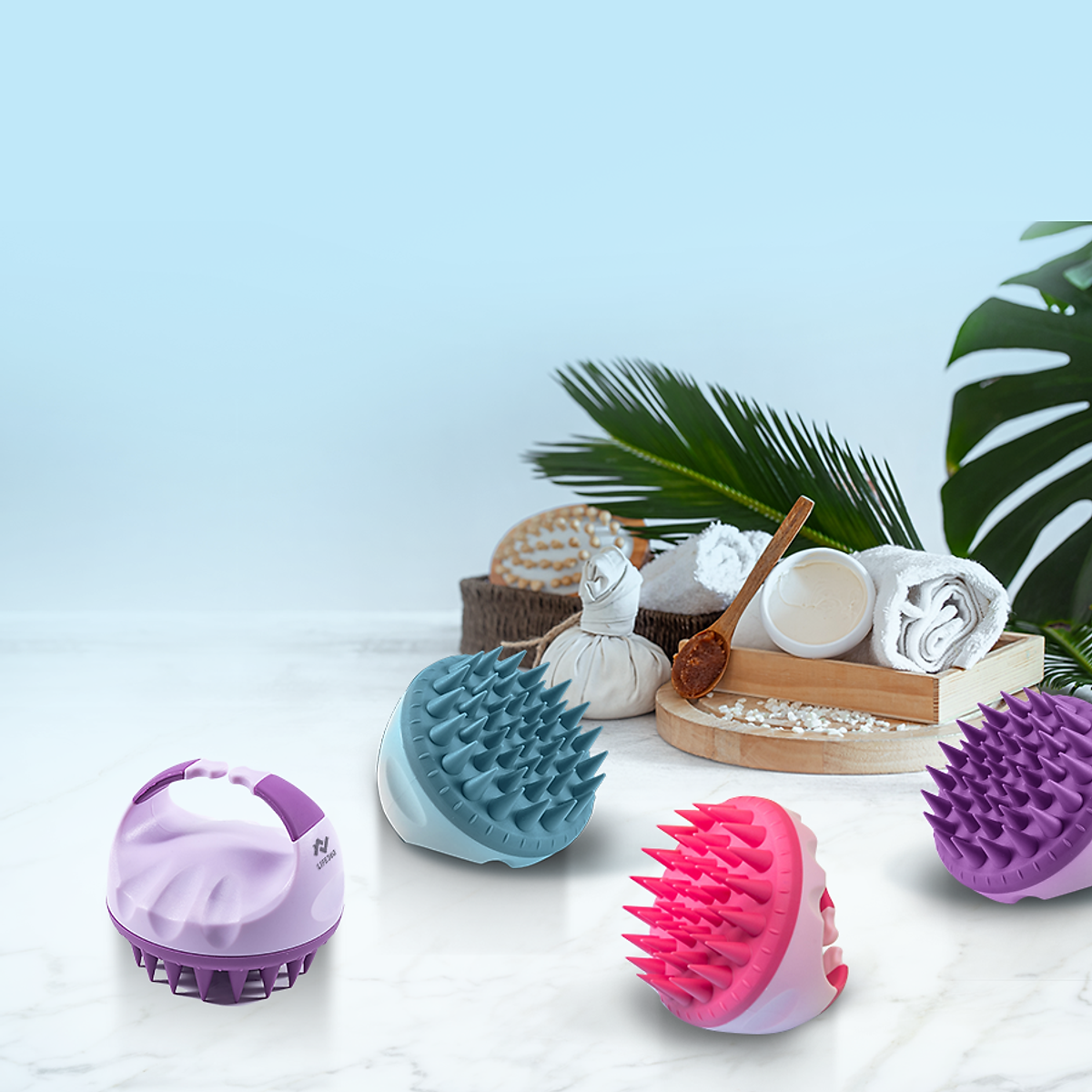 Lược gội đầu silicone Life360 LE-LGD22 - Massage da đầu, giảm ngứa, giảm gàu tăng cường tuần hoàn máu giảm gãy rụng tóc