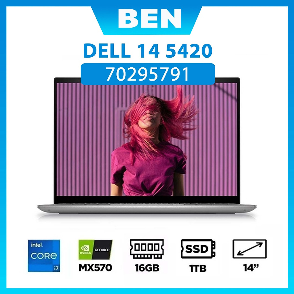Mua Laptop Dell Inspiron 14 5420 (70295791) i7-1255U RAM 16GB/ 1TB SSD/  MX570/ 14inch FHD/ Win 11H + Office H&ST - Hàng Chính Hãng tại Ben Computer