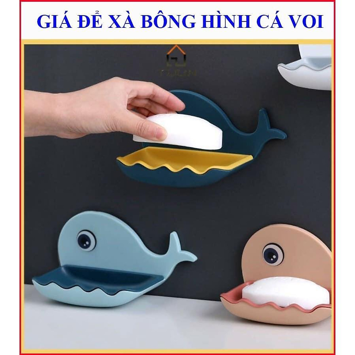 KỆ ĐỂ XÀ PHÒNG NHÀ TẮM HÌNH CÁ VOI CÓ KHAY THOÁT NƯỚC - Kệ nhà tắm