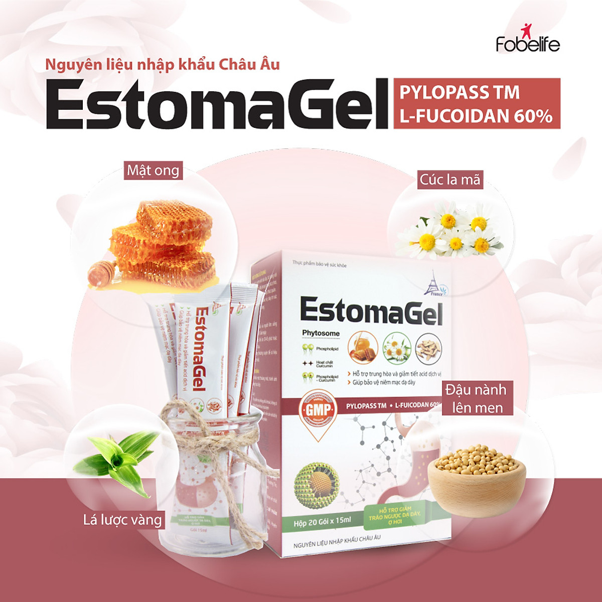 Gói Uống Giảm Nhanh Cơn Đau Dạ Dày Trào Ngược Thực Quản ESTOMAGEL ( Hộp 20 gói dạng nước )