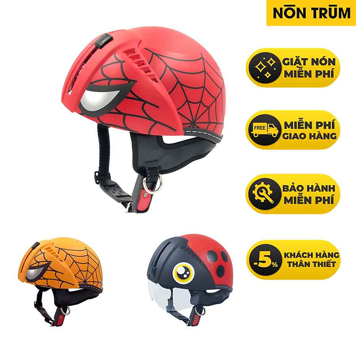Mũ bảo hiểm xe máy trẻ em Andes 181S có kính âm an toàn cho trẻ có vòng đầu từ 48-51cm