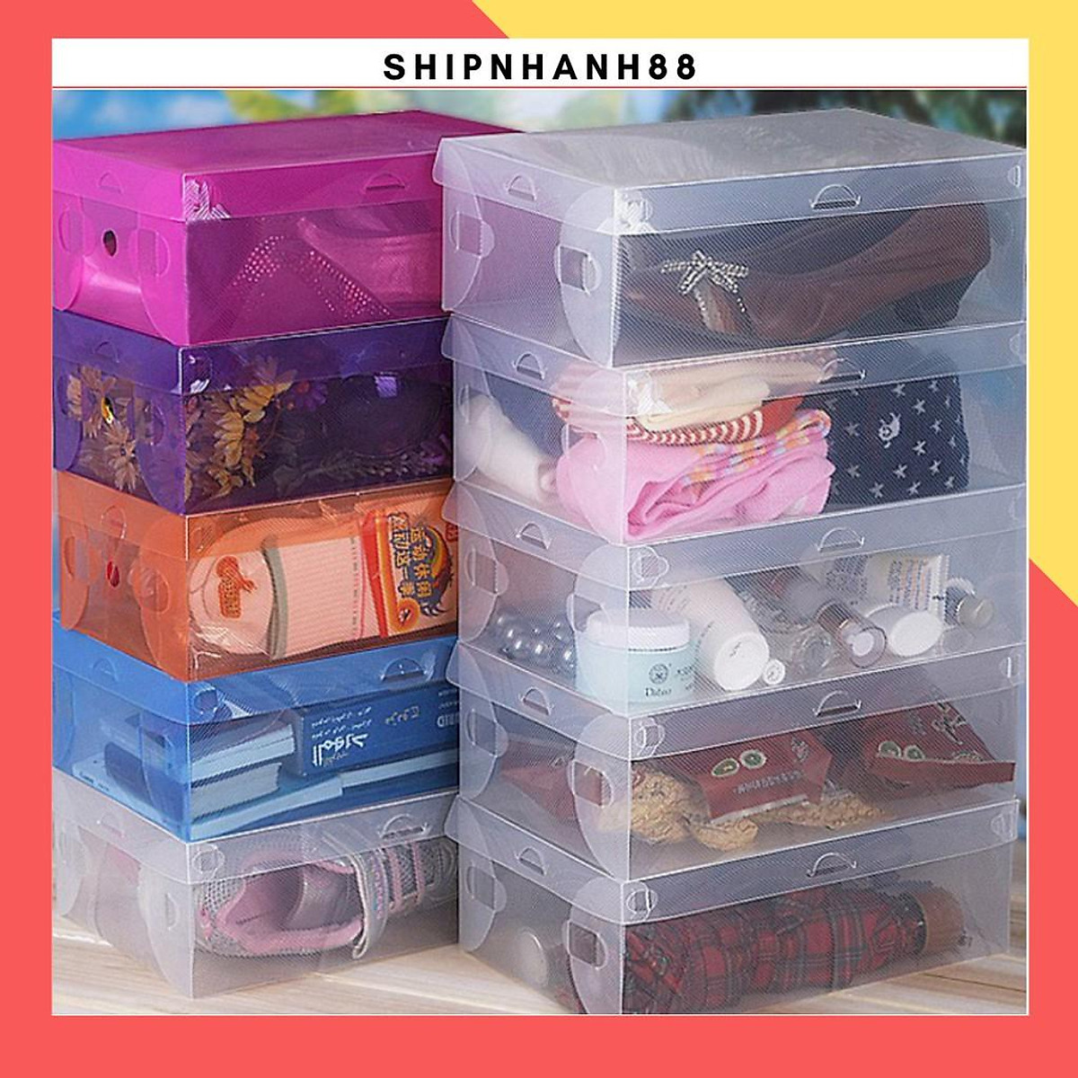 HỘP ĐỰNG GIÀY DÉP TRONG SUỐT TIỆN LỢI VRG0089521 SHIPNHANH88